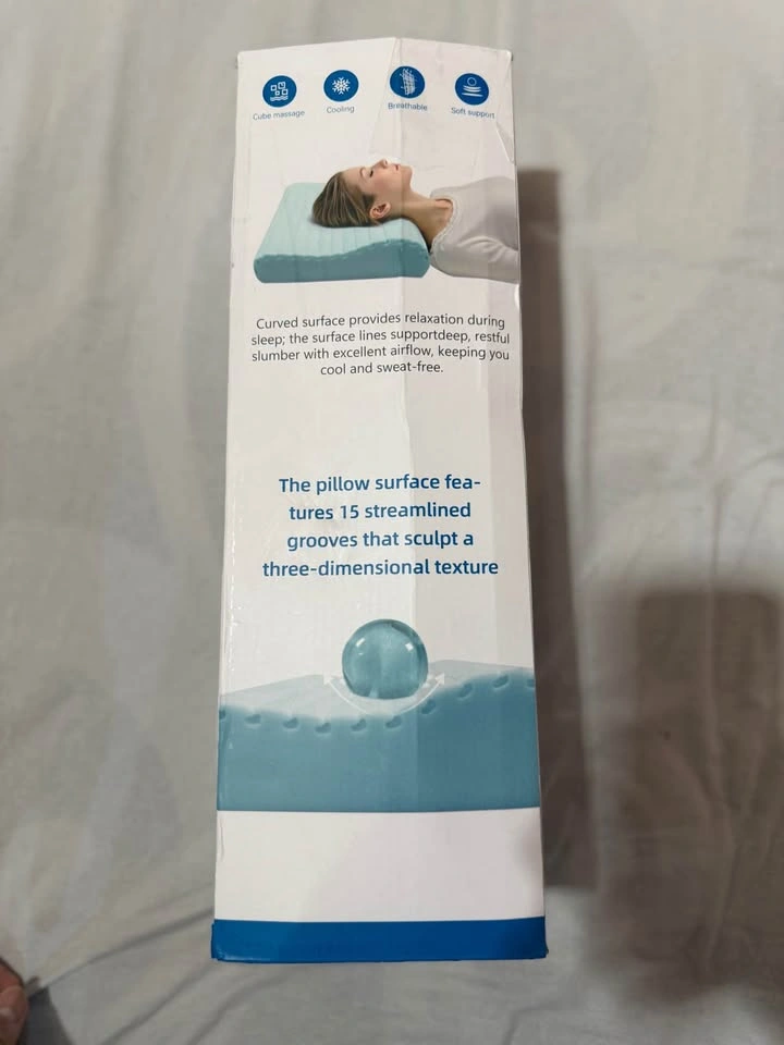 Cooling Memory Foam Bed Pillow - Medium Soft Neck Support - photo 3