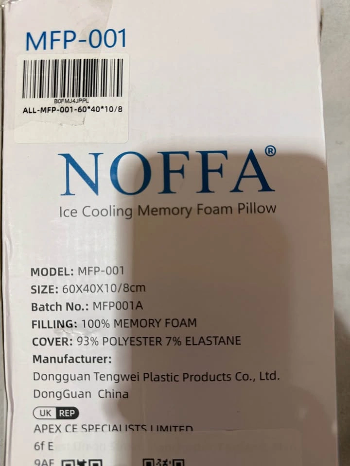 Cooling Memory Foam Bed Pillow - Medium Soft Neck Support - photo 4