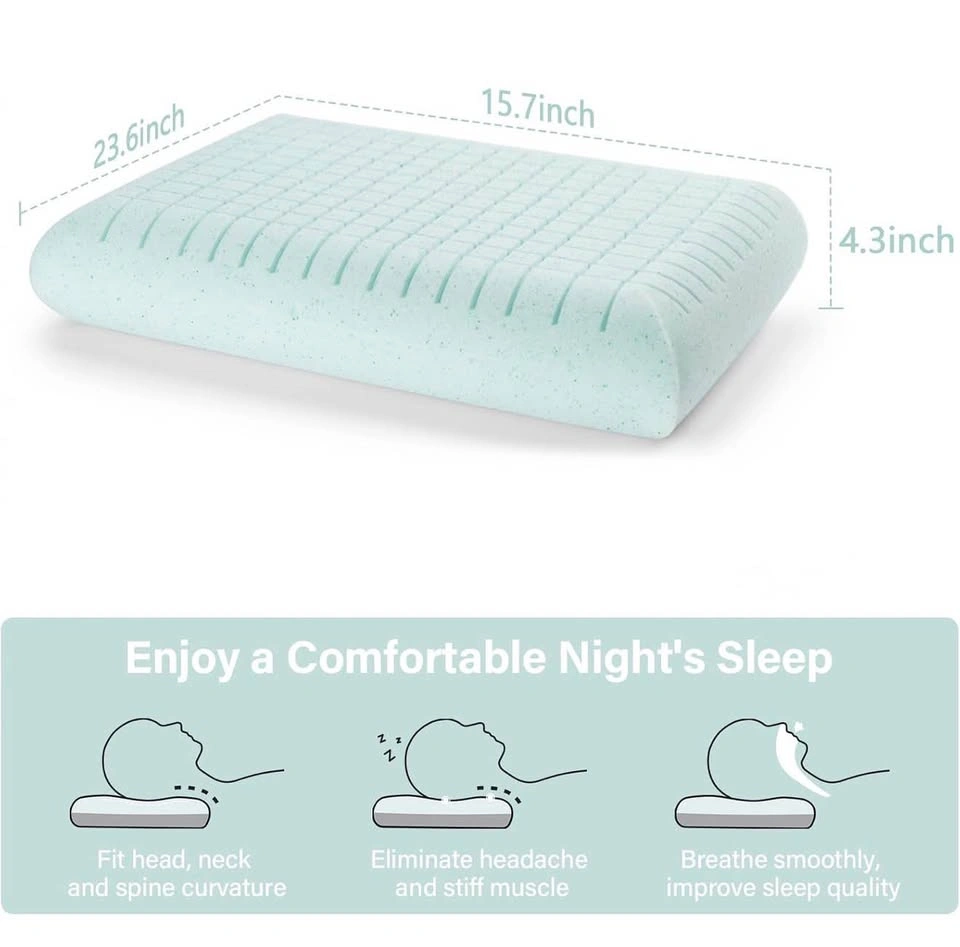 Cooling Memory Foam Bed Pillow - Medium Soft Neck Support - photo 5