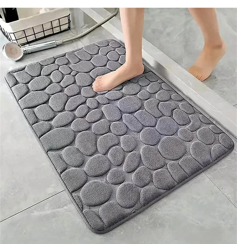 New Dark Grey Soft Velvet Non-Slip Bathroom Rug 20x47in