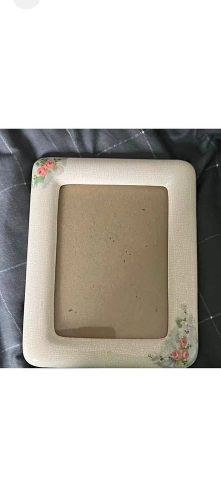 Vintage Tengqufis Floral Ceramic Picture Frame Pink Roses