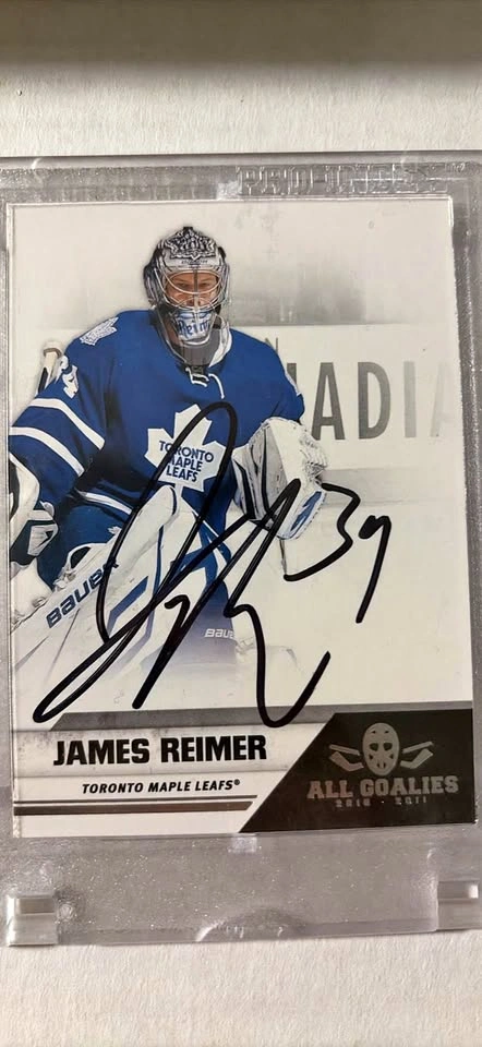 SIGNED James Reimer 2010-11 all goalies card