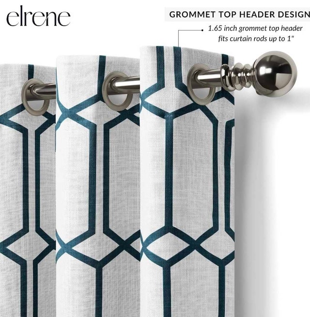 Kaiden Geometric Room Darkening Window Curtain Panel, 52" x 95" - photo 2