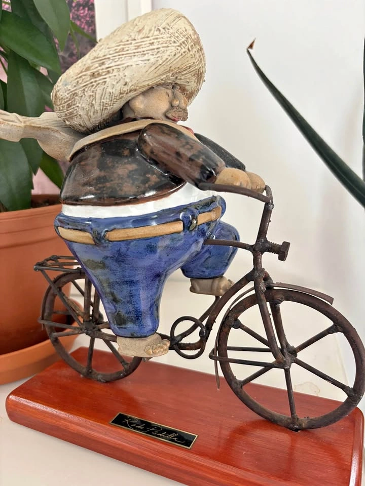 Authentic Rodo Padilla Mexican Ceramic “Gordito Man on Bicycle”
