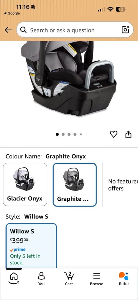 Britax Willow S Infant Car Seat With Alpine Base — Graphite Onyx - photo 5