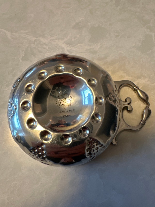 Vintage French pewter wine taster (tastevin) - photo 4
