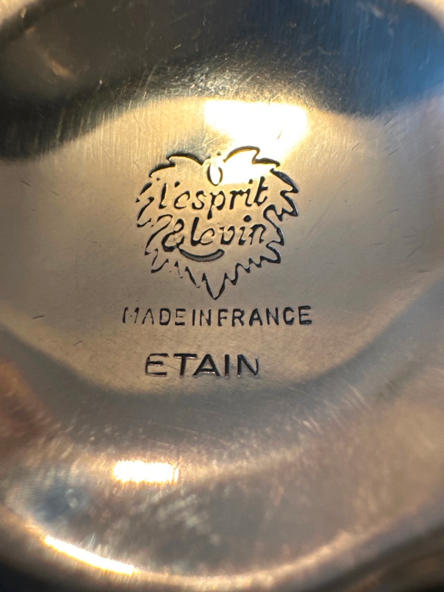 Vintage French pewter wine taster (tastevin) - photo 5