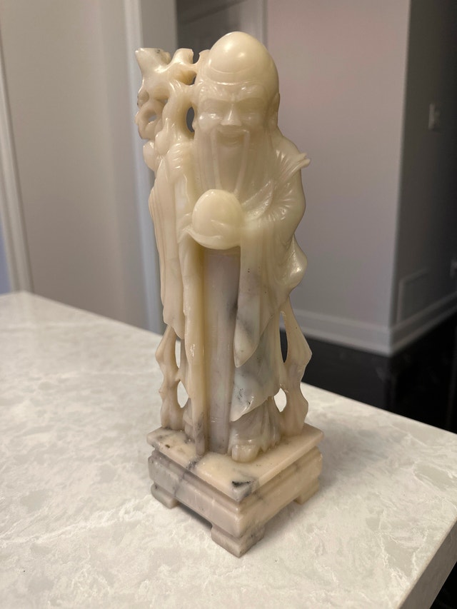 VTG Chinese hand-carved soapstone figurine of Shou Lao/Shou Xing - photo 2