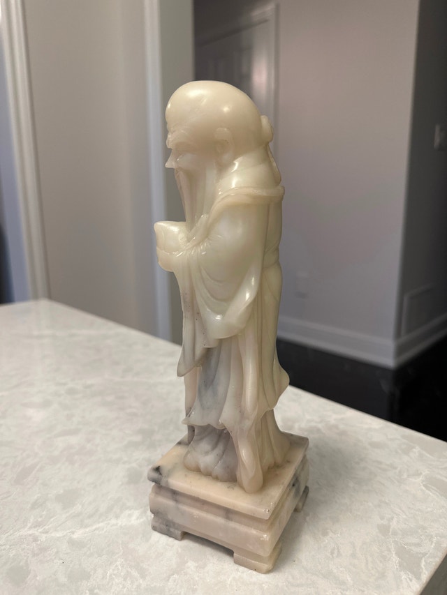 VTG Chinese hand-carved soapstone figurine of Shou Lao/Shou Xing - photo 3