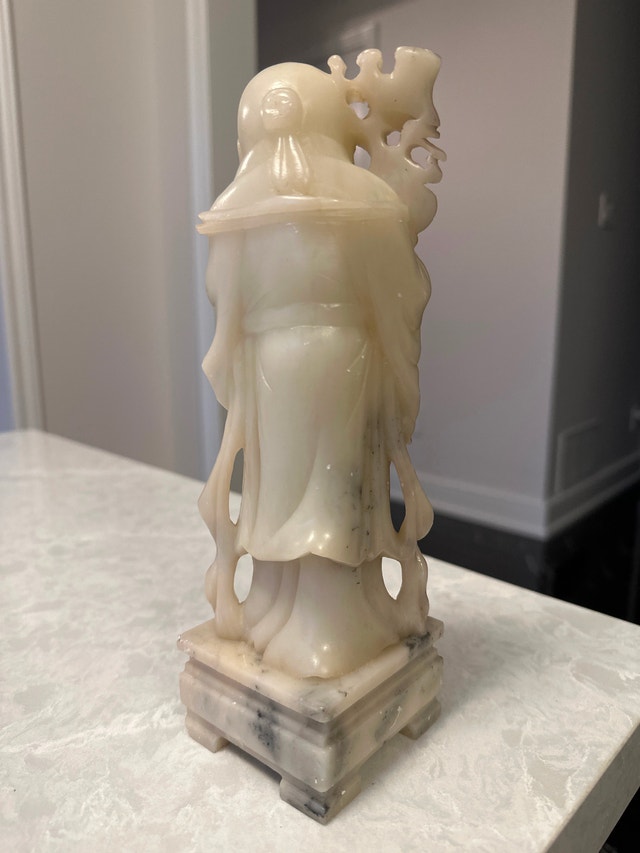 VTG Chinese hand-carved soapstone figurine of Shou Lao/Shou Xing - photo 4