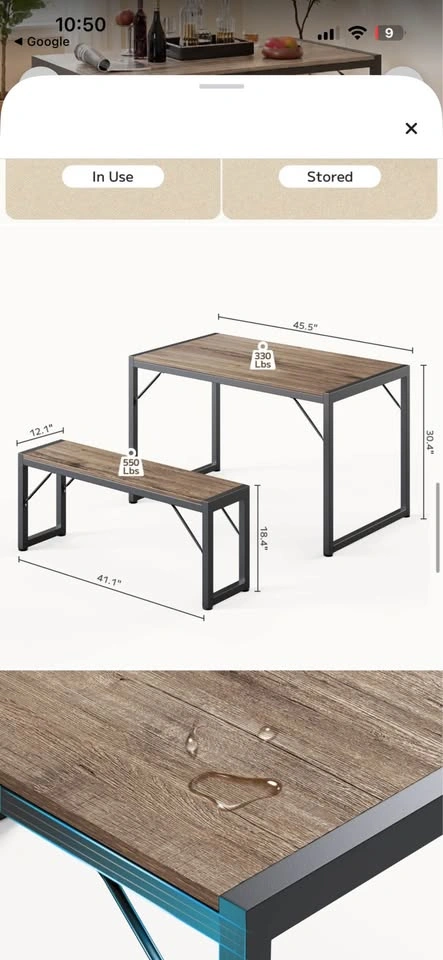 Wooden table + 2 benches - photo 4