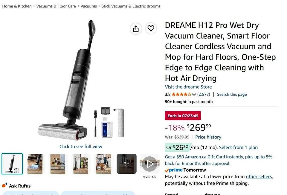 DREAME H12 Pro Wet Dry Vacuum Cleaner