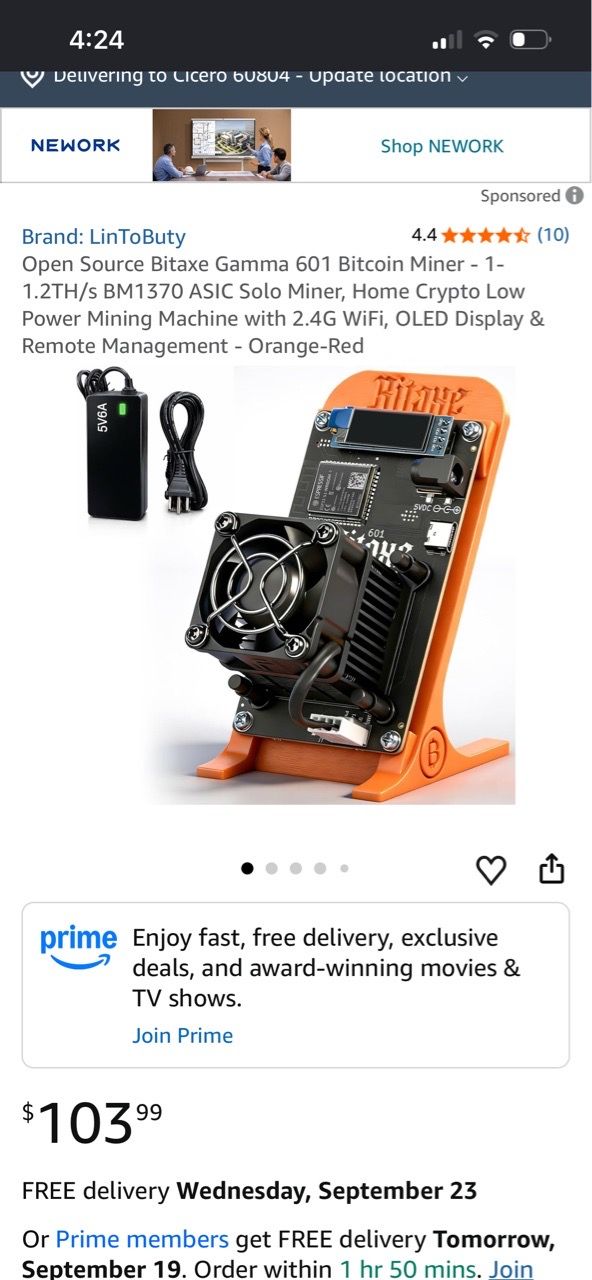 Bitaxe Gamma 601 Bitcoin Solo Miner