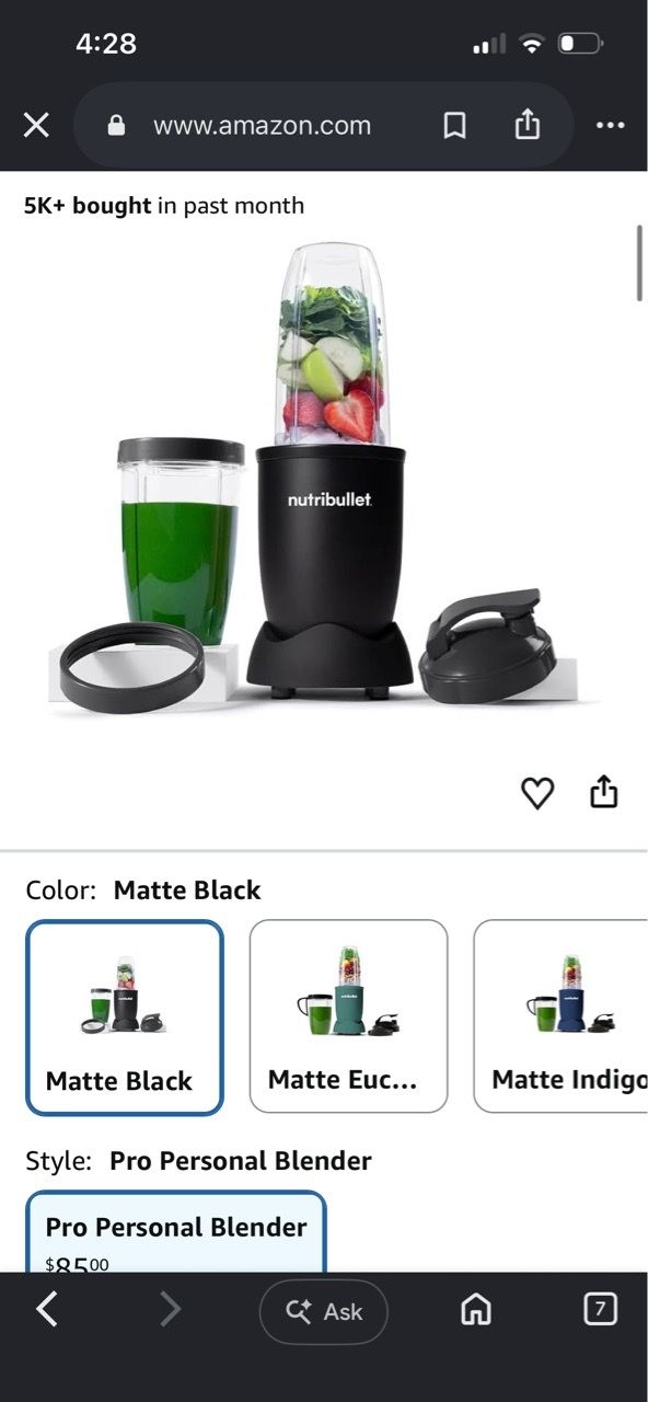 NutriBullet Pro Personal Blender Matte Black