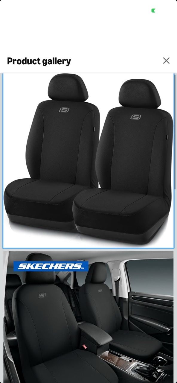 Skechers Black Car Seat Covers Set