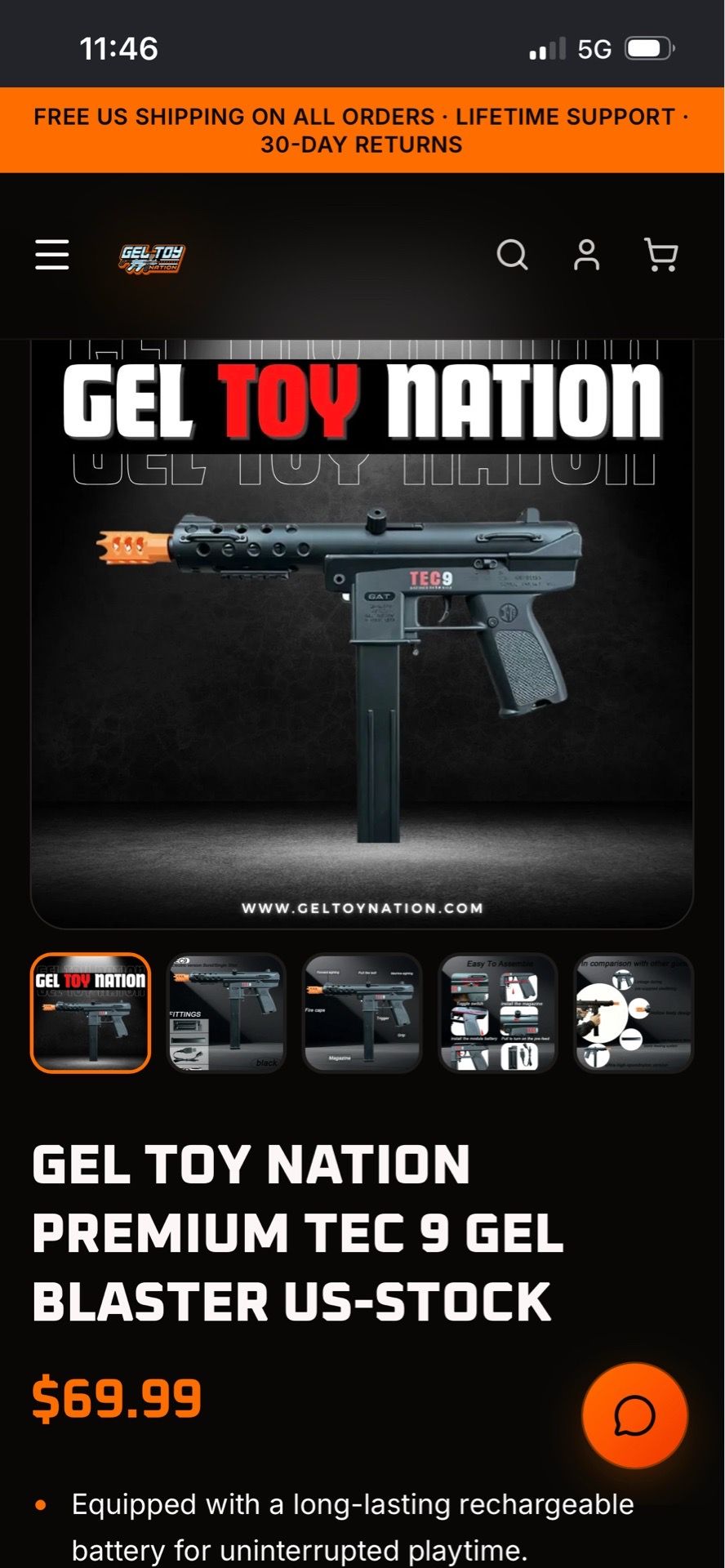 Tec-9 gel blaster