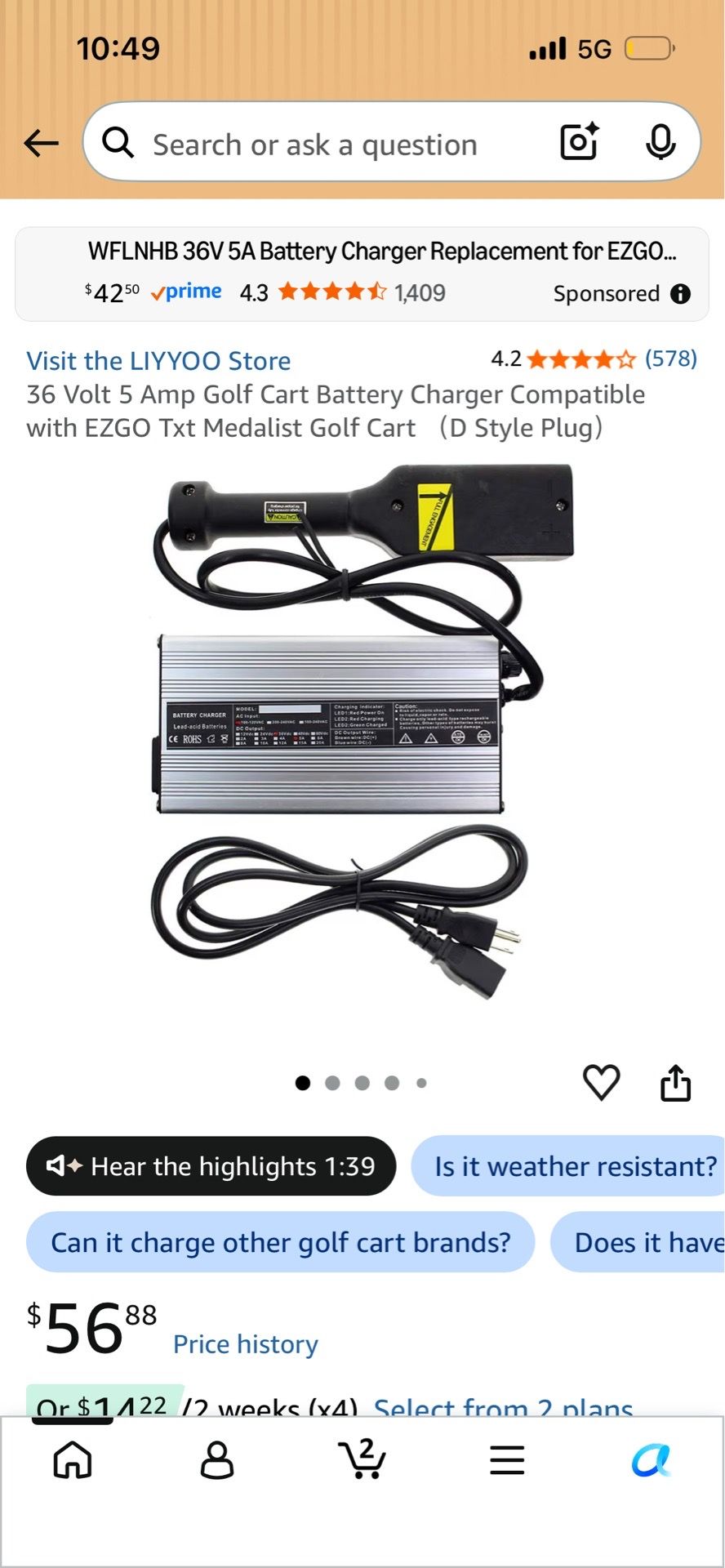 Golf car charger