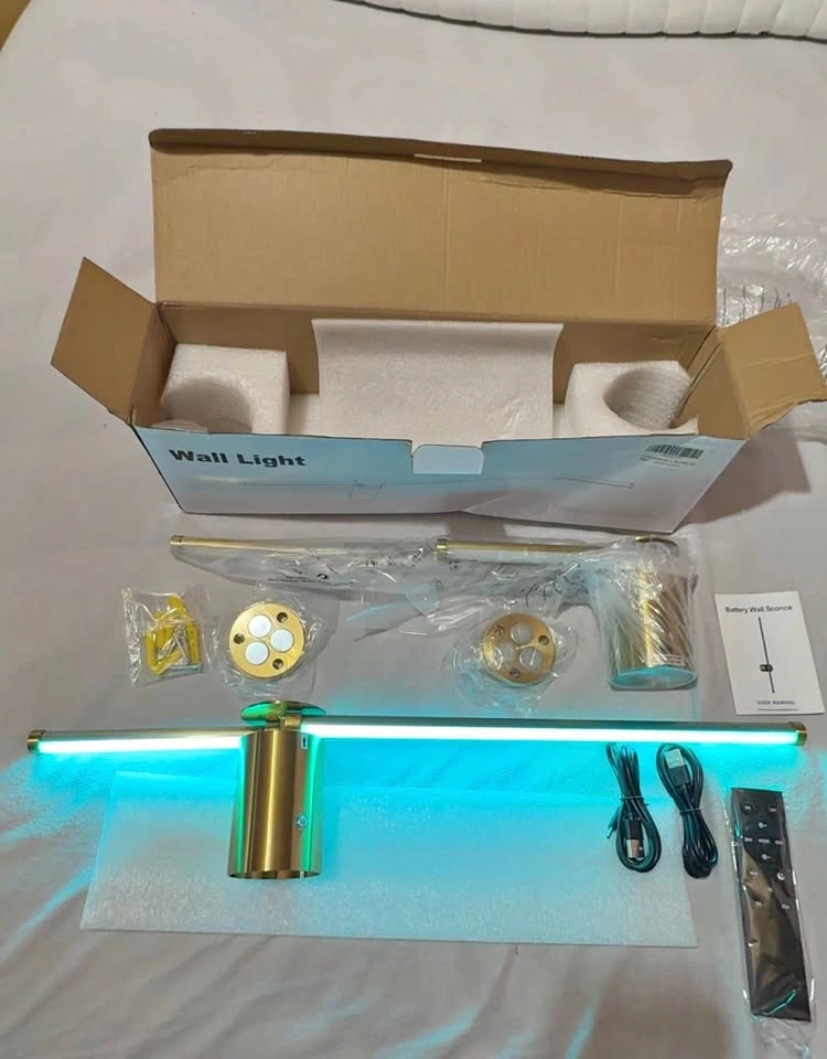Wall Sconces Set of Two, 12000mAh Battery Operated, 15 Colors