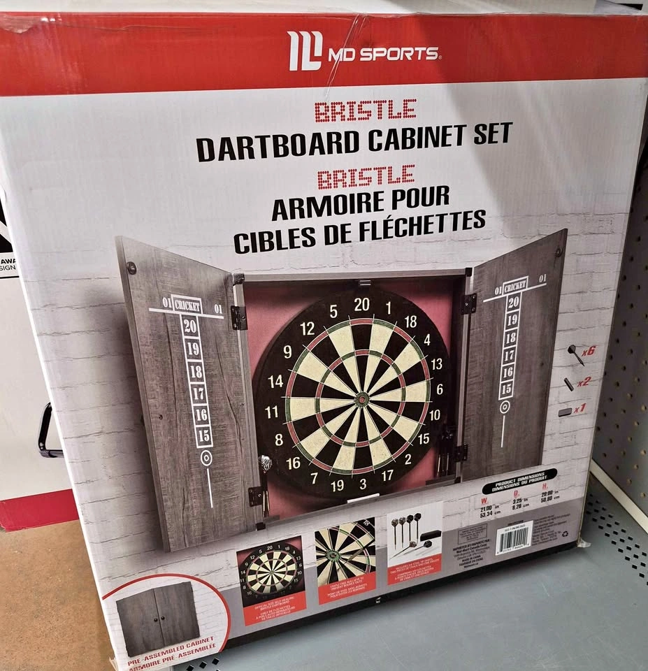 Brand New Bristle Dartboard Cabinet Set with Darts