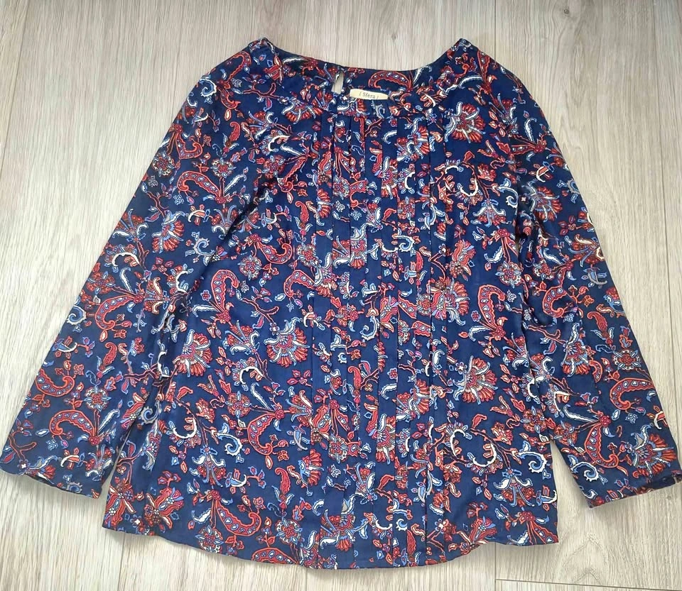 Sfera Paisley Long-Sleeve Blouse s