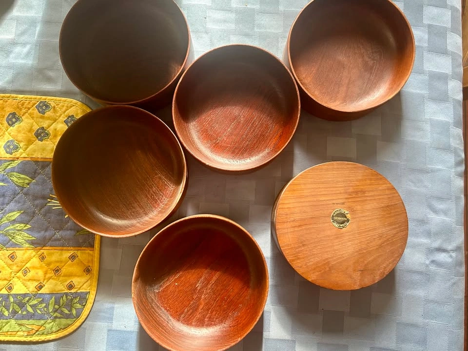 Vintage Danish Teak Bowls (Set of 6) – Handcrafted Denmark - photo 2