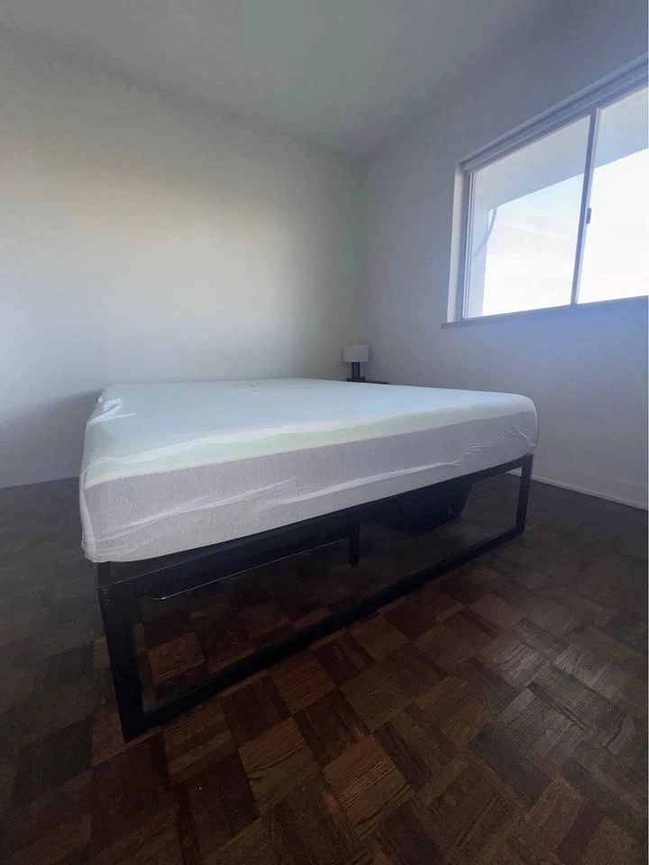 Queen Mattress, Mattress Encasement & Black Metal Bed Frame - photo 2