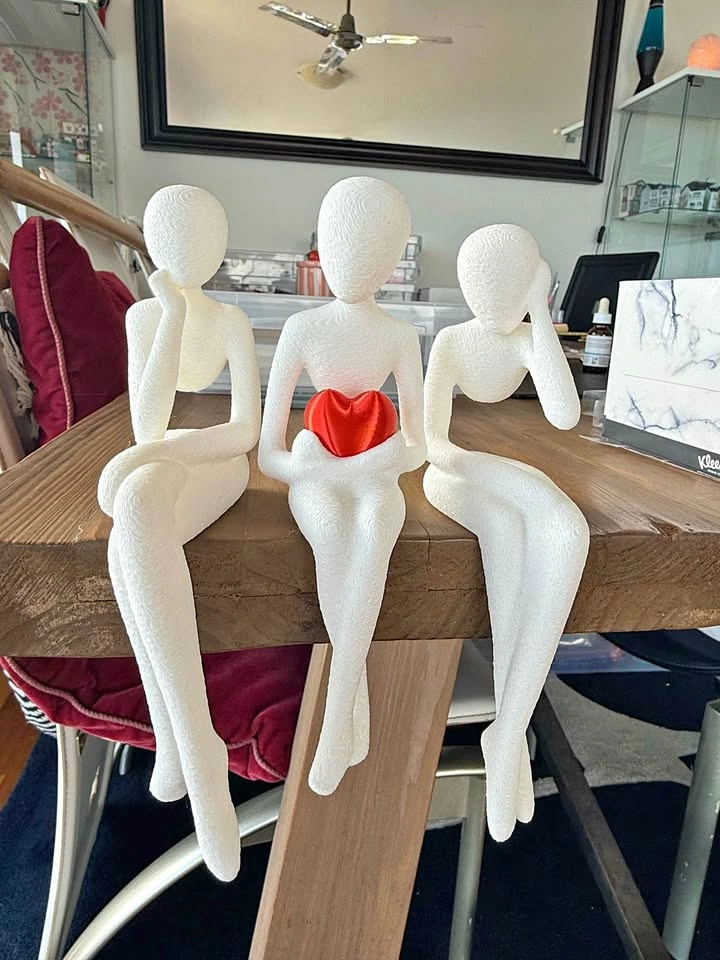 3D Printed Shelf Sitters – Set of 3 Modern Decorative Figures