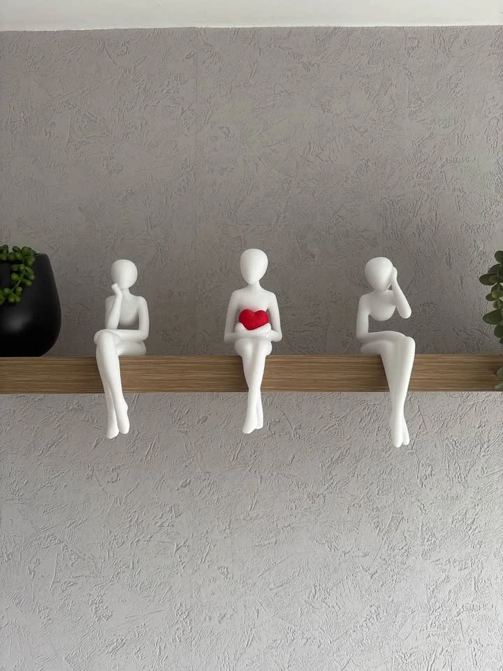 3D Printed Shelf Sitters – Set of 3 Modern Decorative Figures - photo 3