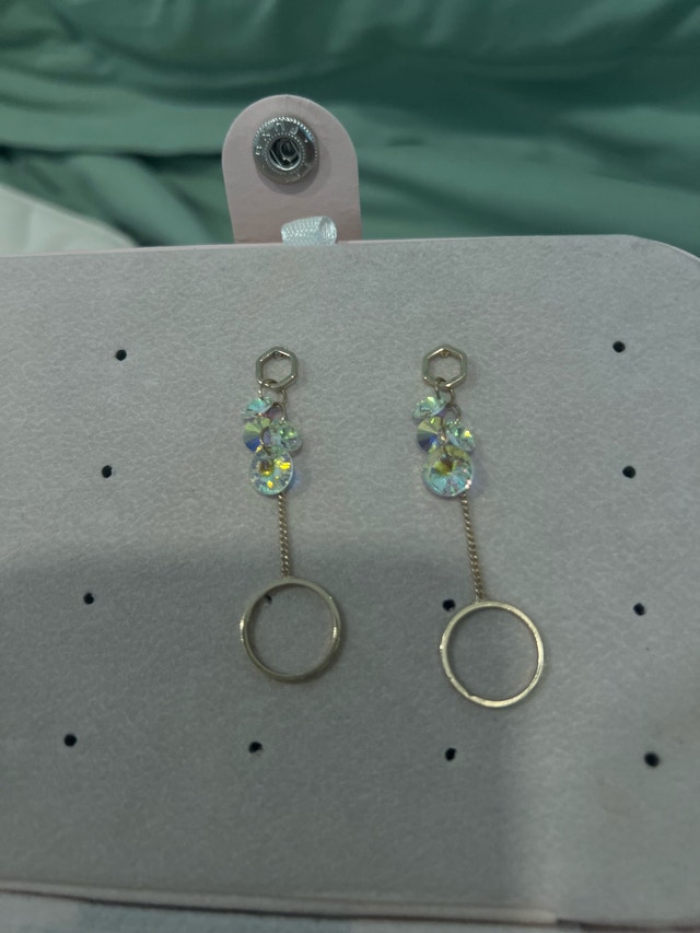 Iridescent and Gold Dress Earrings - photo 4
