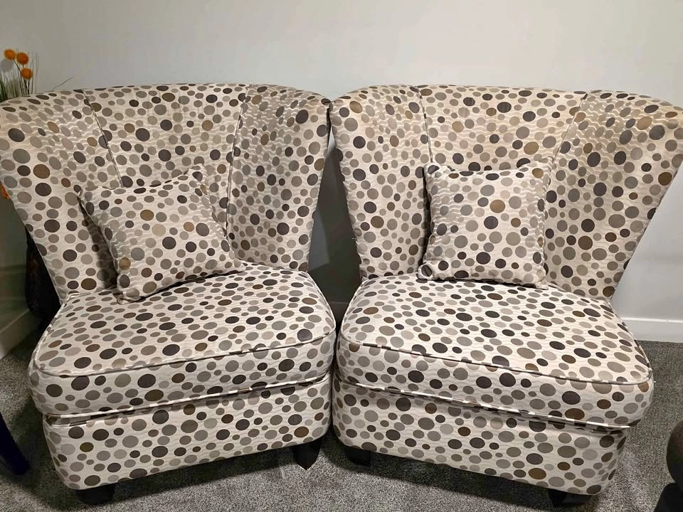 Pair of Polka Dot Accent Chairs