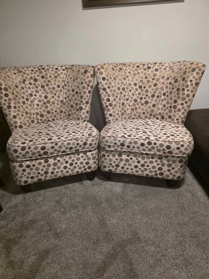 Pair of Polka Dot Accent Chairs - photo 2