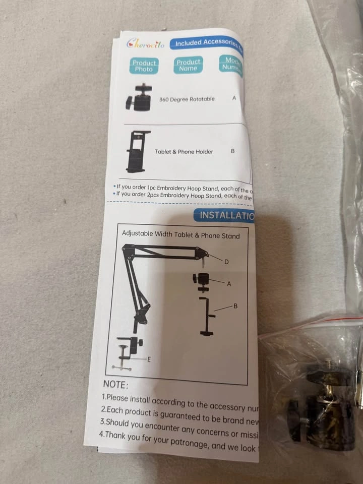 3-in-1 Embroidery Hoop, Phone, and Tablet Table Stand - photo 3