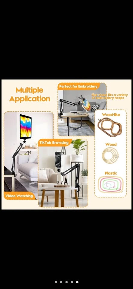 3-in-1 Embroidery Hoop, Phone, and Tablet Table Stand - photo 5