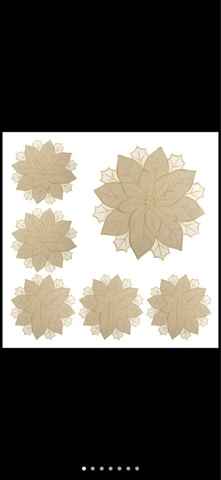 Set of 6 Christmas Placemats - Round Holiday Table Decor - photo 2
