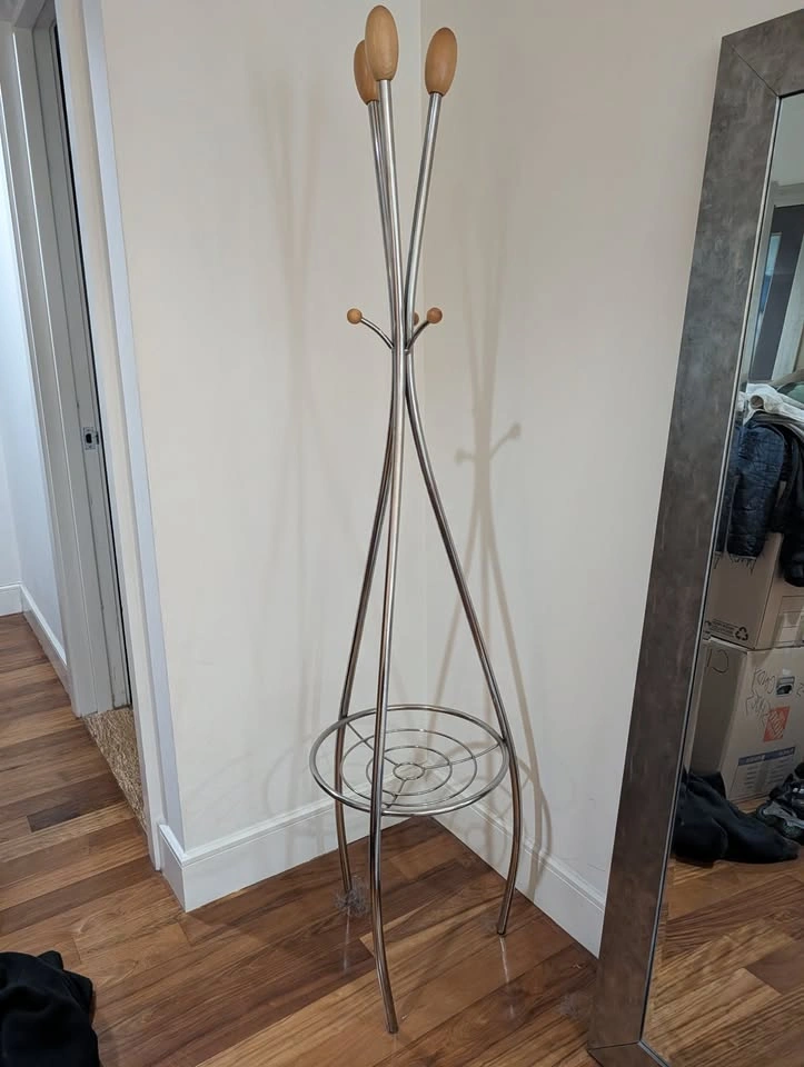 Vintage Moda Mid-Century Modern Atomic-Style Chrome Coat Rack - photo 2