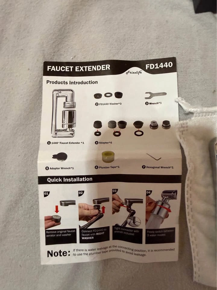 Frizzlife 1440° Swivel Faucet Extender Sink Aerator - photo 3