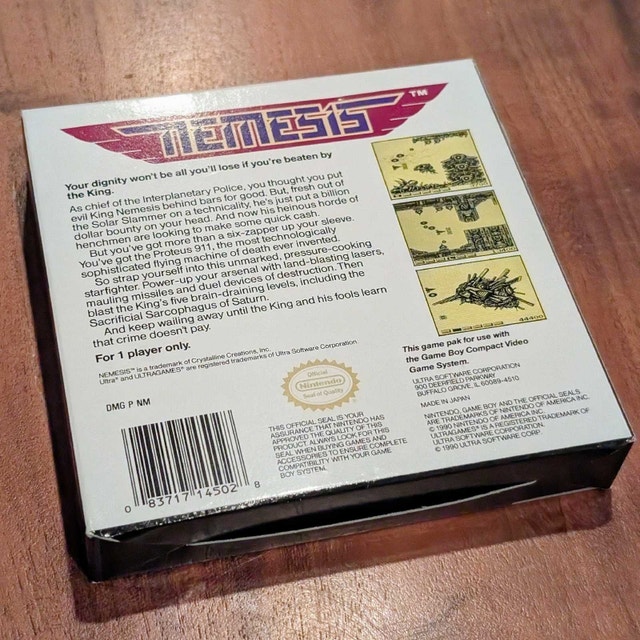 NO GAME - Game Boy Nemesis Box Tray Manual - photo 2