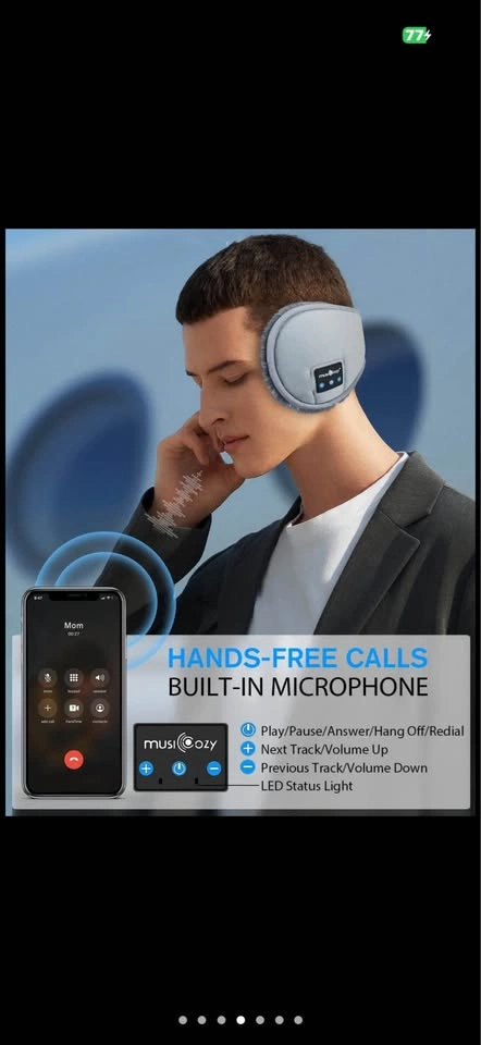 MUSICOZY Bluetooth Ear Muffs for Winter (Grey) - New - photo 5