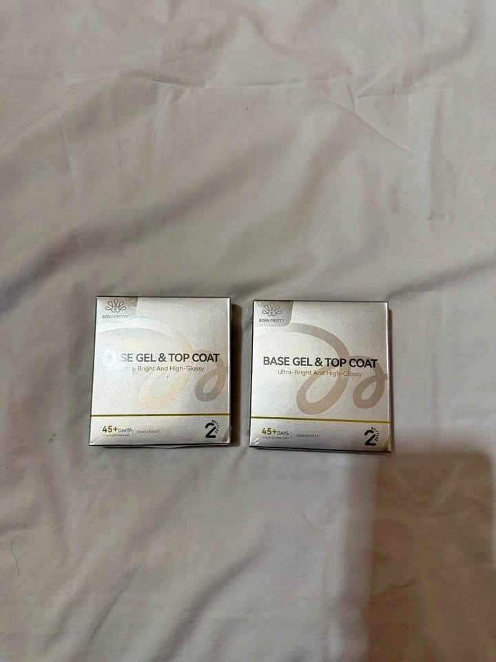Nail Art Gel Top Coat 15ml Gloss Base and Top Gel Set 2 PACK