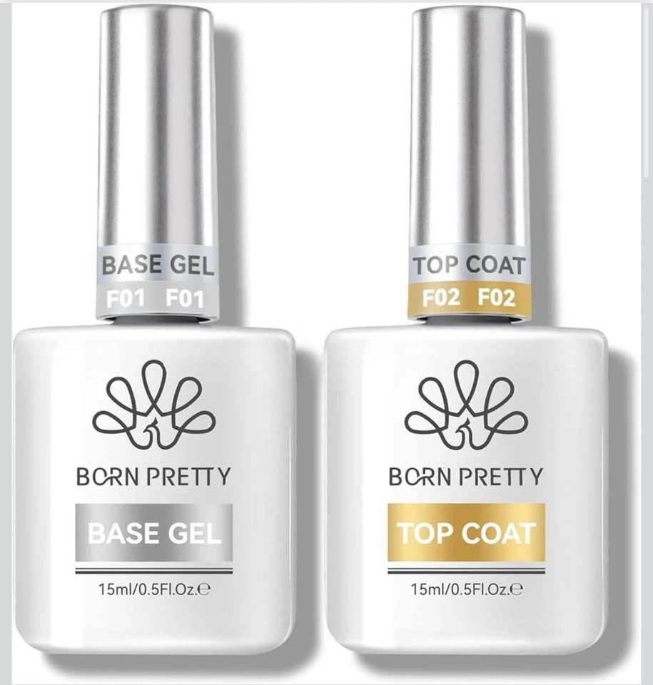 Nail Art Gel Top Coat 15ml Gloss Base and Top Gel Set 2 PACK - photo 2