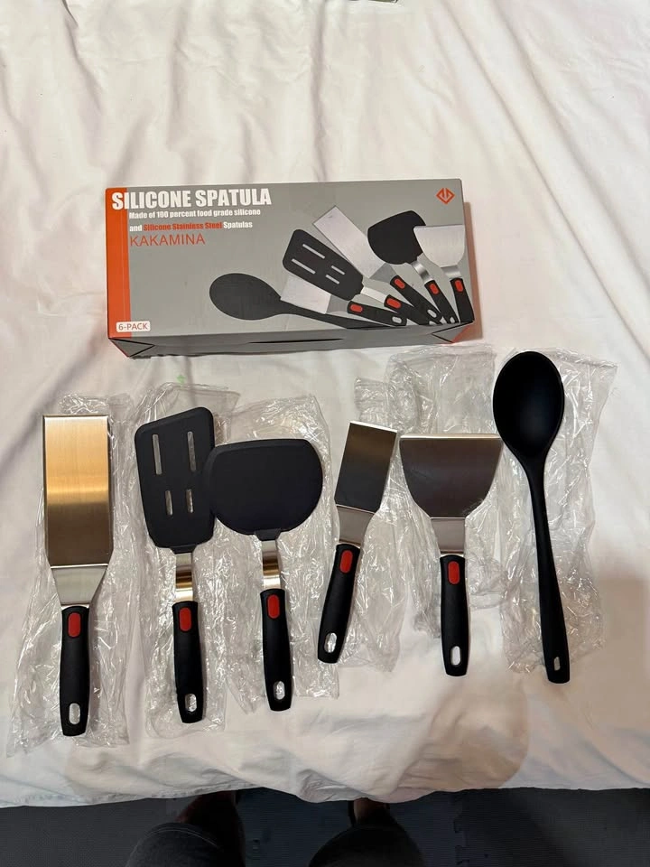 6-Piece Stainless Steel & Silicone Spatula Set