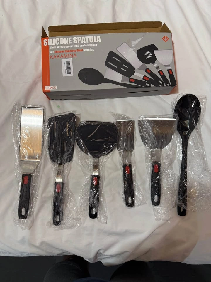 6-Piece Stainless Steel & Silicone Spatula Set - photo 3