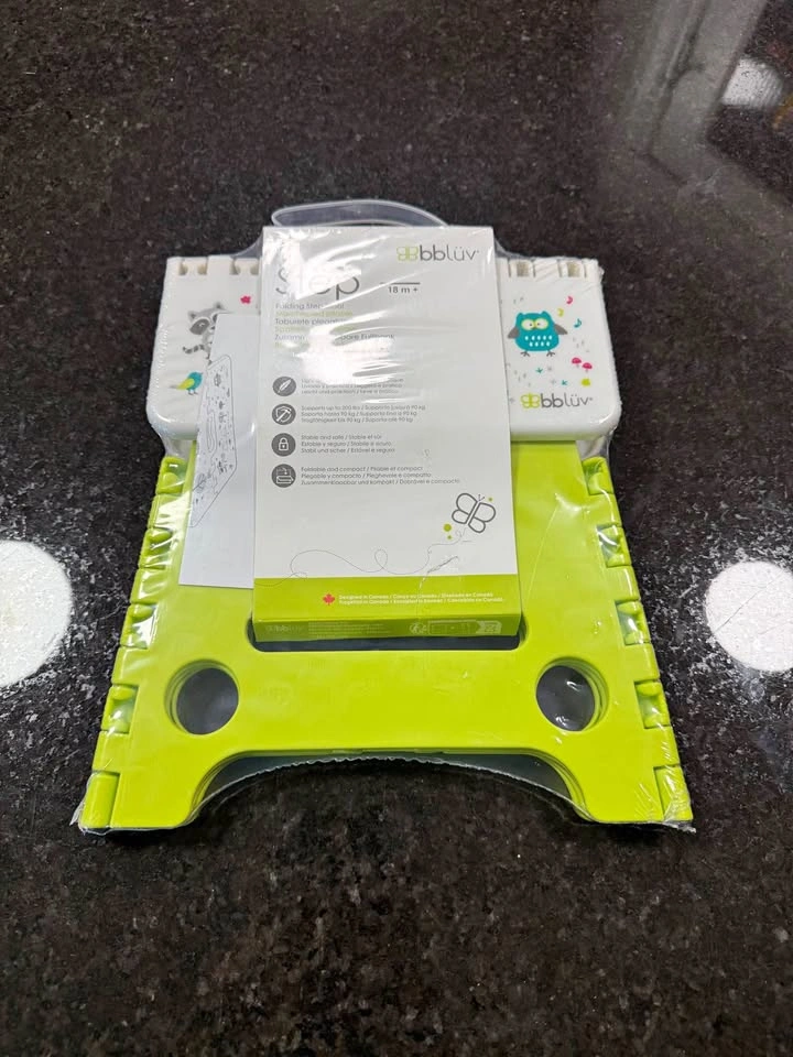 Foldable Step Stool (Lime), Carry Handle, Holds up to 200 lbs