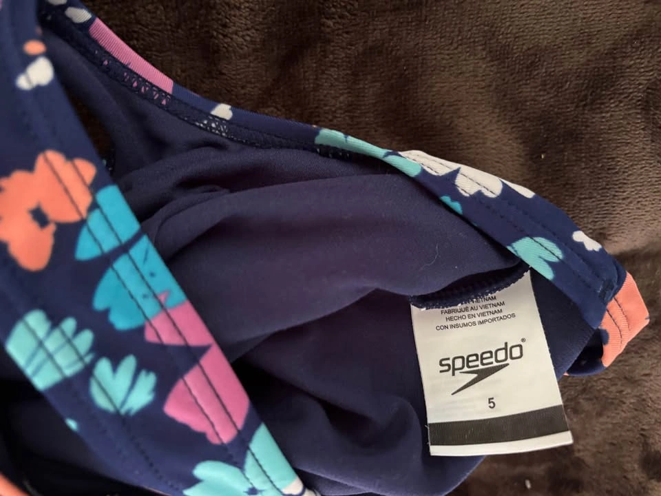 Speedo Girls Floral One-Piece Swimsuit Size 5 - photo 2