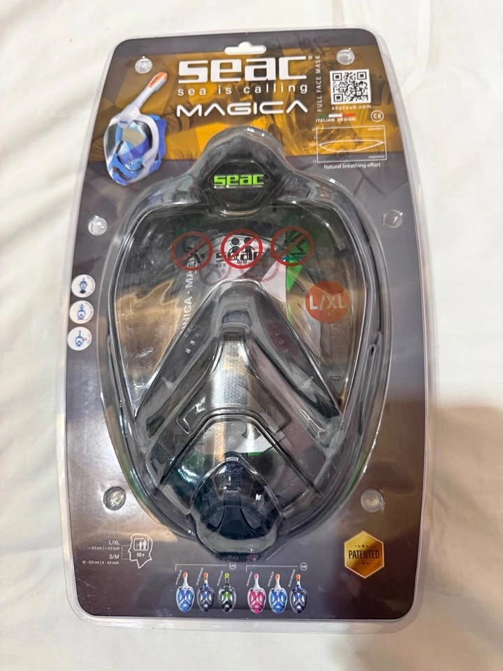 Snorkeling Mask Full Face (Seac Magica) Large/XL NEW