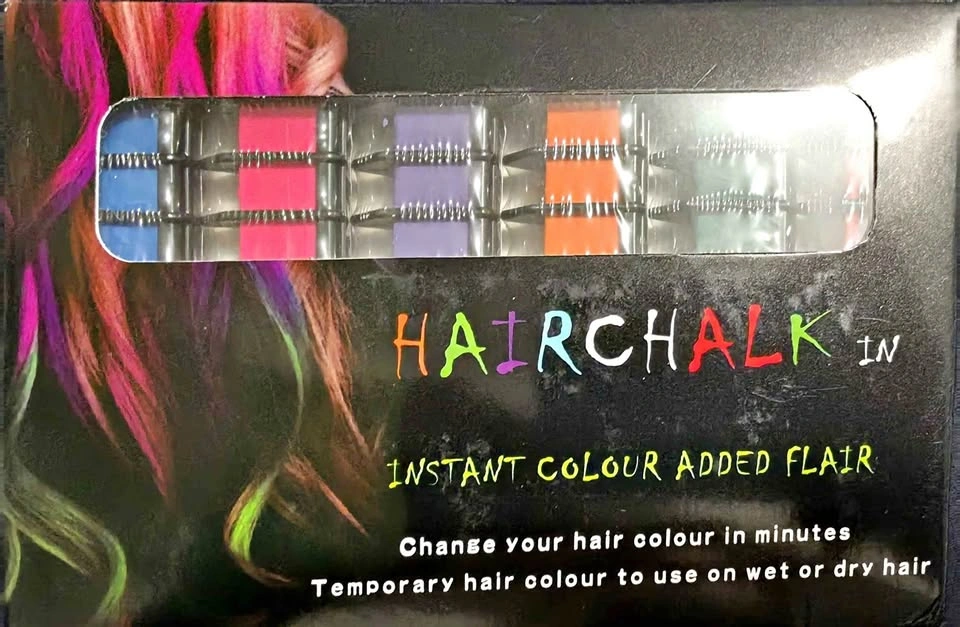 Hair Chalk Comb 6 Colors Temporary Hair Dye Marker (2 pack)
