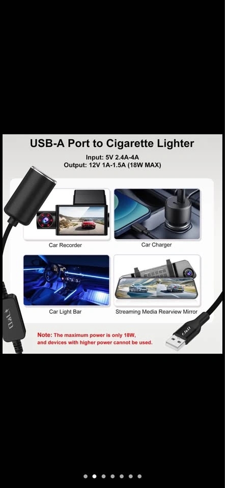 USB C to 12V Car Cigarette Lighter Socket Converter Cable - photo 5