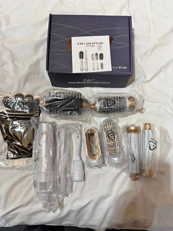 6-in-1 Auto Air Curling Iron and Blow Dryer Brush Set