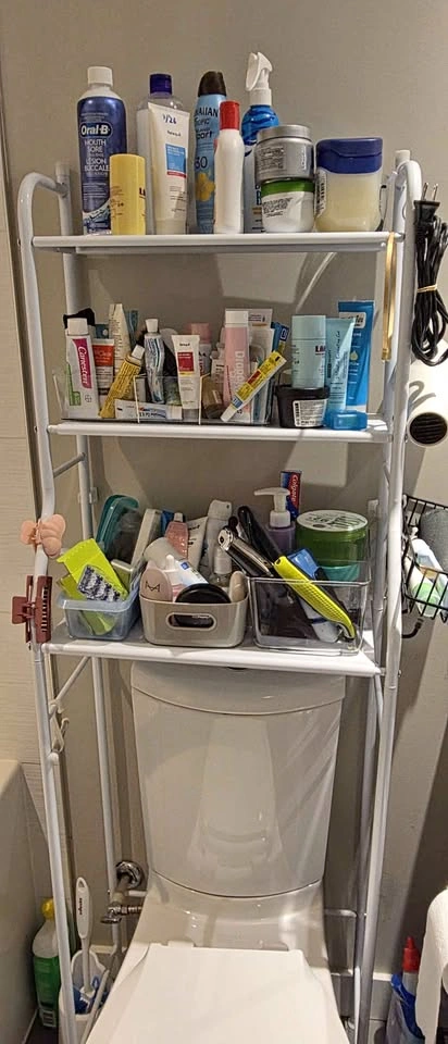 Over-the-Toilet Bathroom Storage Shelf – 3 Tier – White