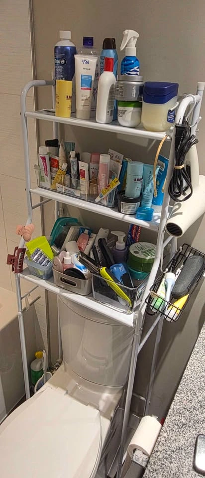Over-the-Toilet Bathroom Storage Shelf – 3 Tier – White - photo 2
